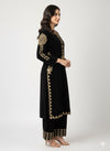 NEW GOLDEN TILLA WORK STITCHED 2PC VELVET DRESS