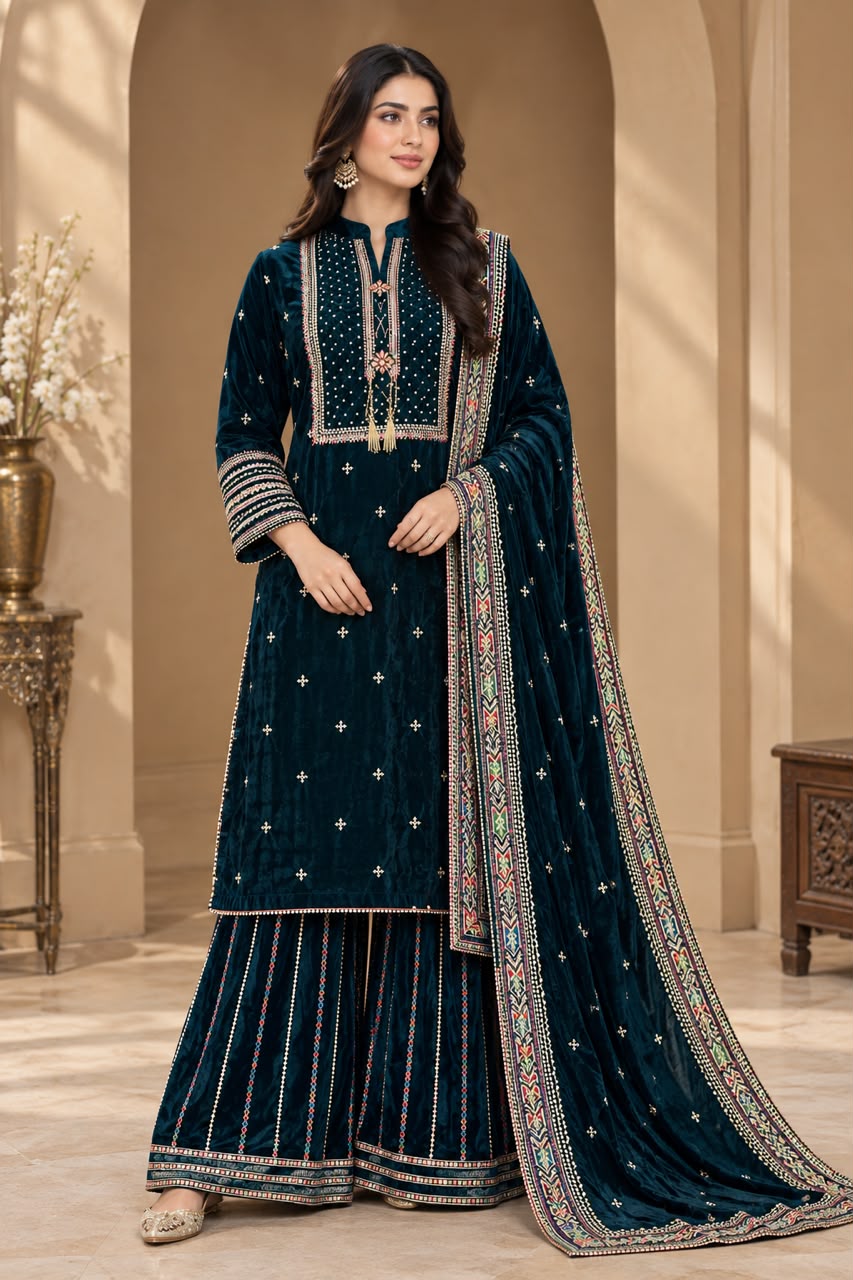 Viral 3-Pcs velvet suit