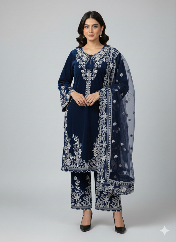 ELEGANT EMBROIDERED 3-PIECE SUIT