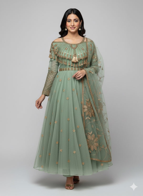 FANCY 3-PC ORGANZA FROCK STYLE