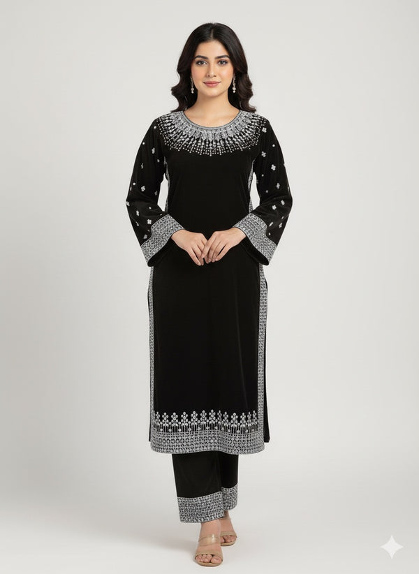 Fantastic Velvet Embroidered 2-Piece Suit