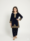ROYAL MAROON VELVET EMBROIDERED 2-PIECE SUIT FOR GIRLS – WINTER FESTIVE COLLECTION