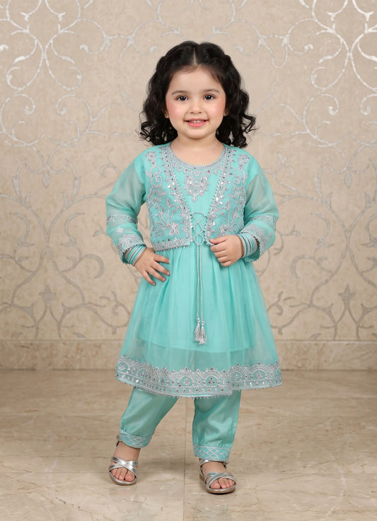 Kids Chiffon Jacket Style 3Pc Suit