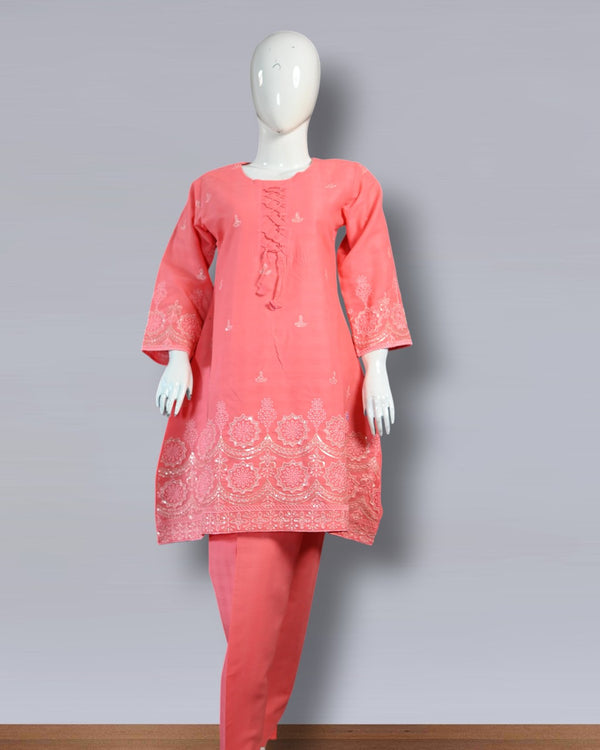 2 PC SITARI EMBROIDED WORK and FRONT DESIGN