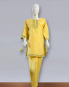 Golden Glow – Yellow Cotton Embroidered 2PC Summer Suit