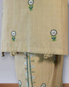 Classic Beige Charm – Cotton Embroidered 2PC Summer Suit