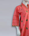 Blush Elegance – Pink Cotton Embroidered 3PC Summer Suit