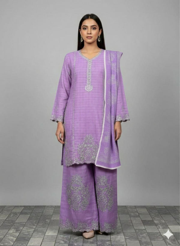 STUNNING 3PIECE EMBROIDERED DRESS