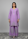 2PC WINTER COTTON EMBROIDERED DRESS