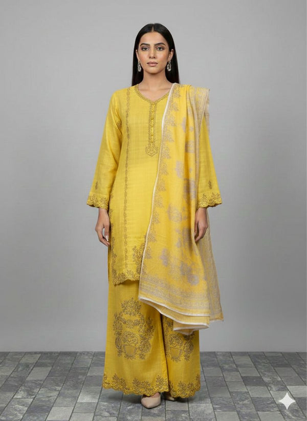 STUNNING 3PIECE EMBROIDERED DRESS