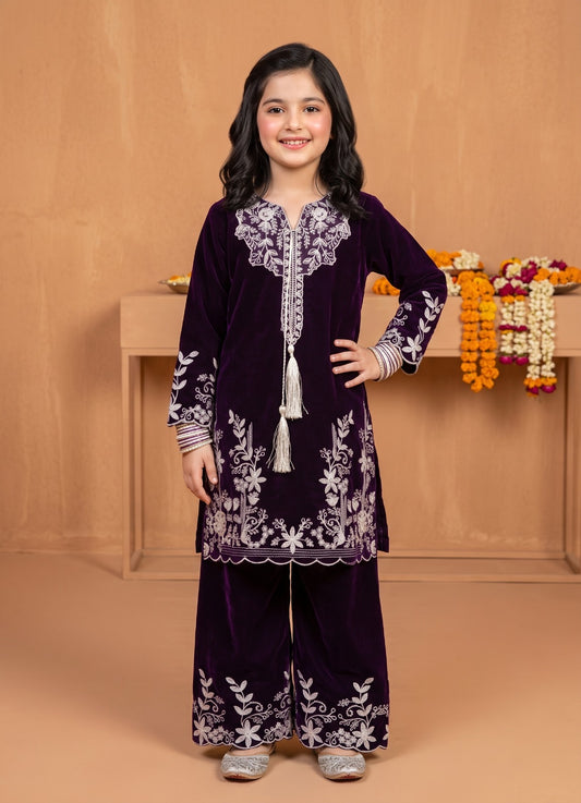 Kids white thread Velvet 2-Pcs