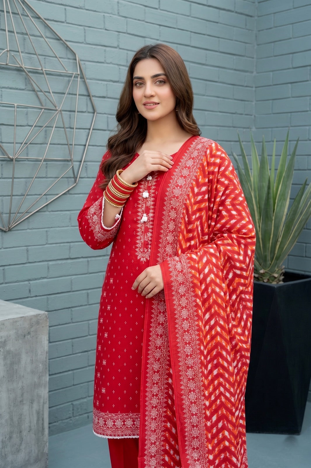Premium Summer Printed Lawn 3-Piece Suit (Shirt, Trouser & Dupatta) | All Sizes Available | Pehnavaa Store