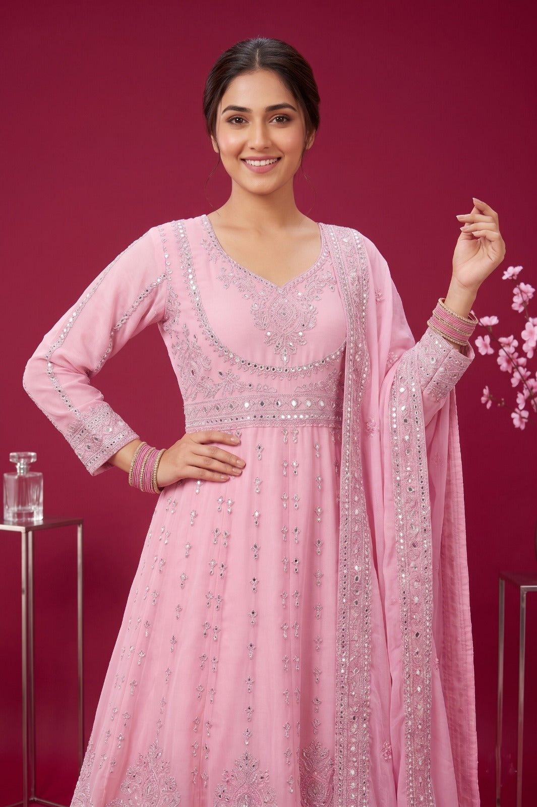 Emaan Adeel Eshaal Chiffon Collection (ESH-10) | Mother-Daughter | Luxury Embroidered Pishwas Maxi | Pehnavaa Store