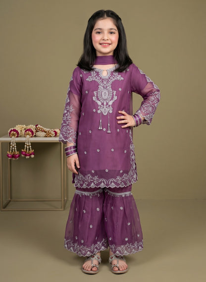 Chiffon cutwork Style Suit 3-Pcs