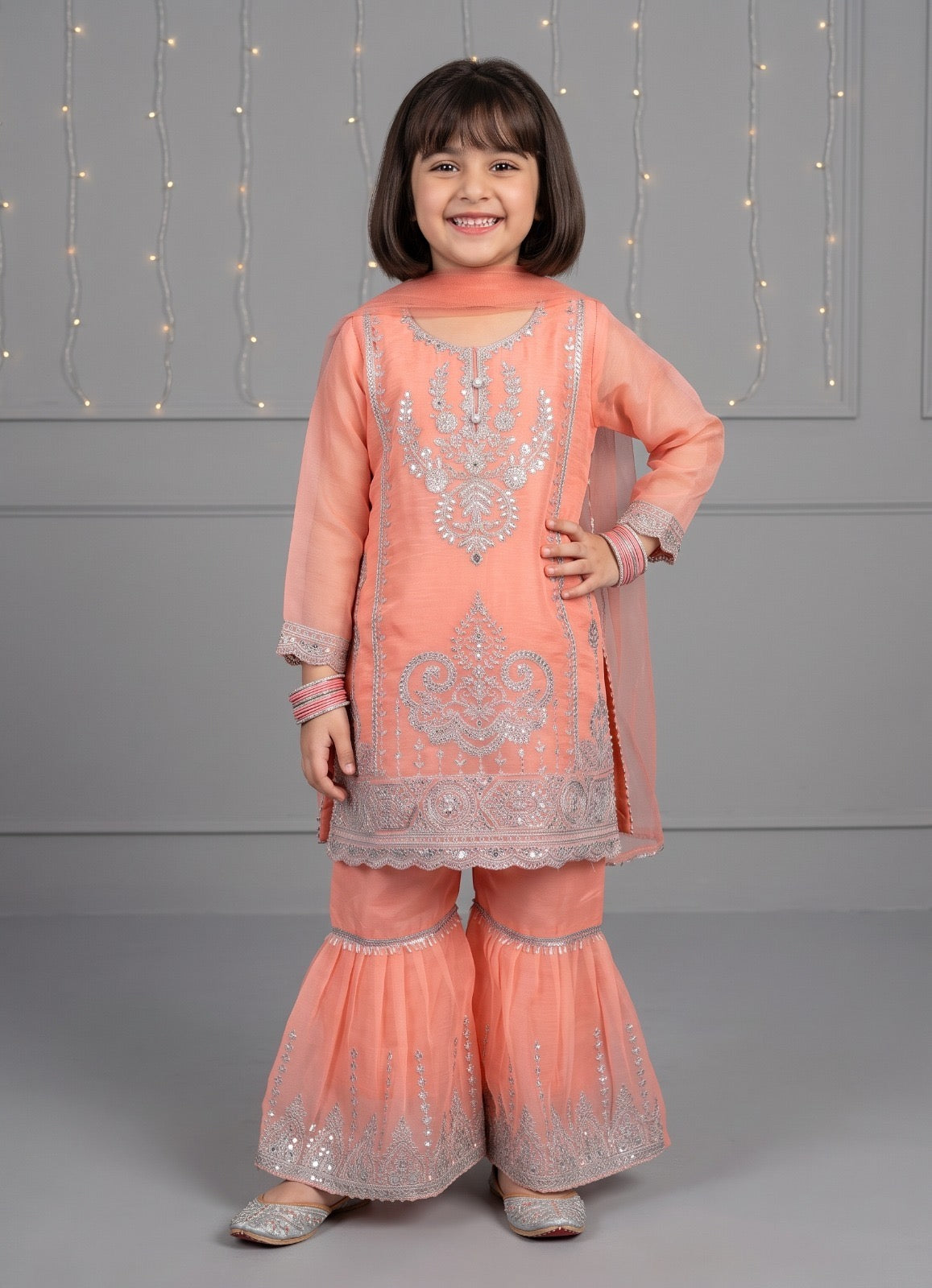 ✨ Elegant Chiffon Embroidered Kids Dress | Perfect for Your Little Princess 👑💖 ✨