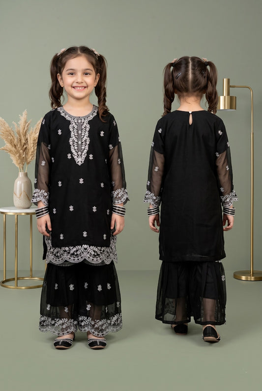 Fancy Girls Silk Sharara 3-Piece