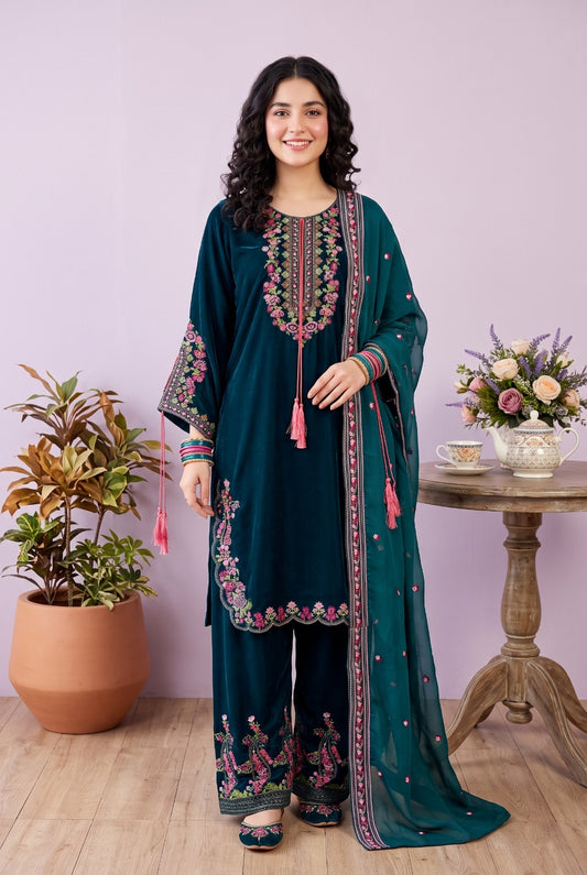 ✨STITCHED VELVET ELEGANCE — PEHNAVAA✨