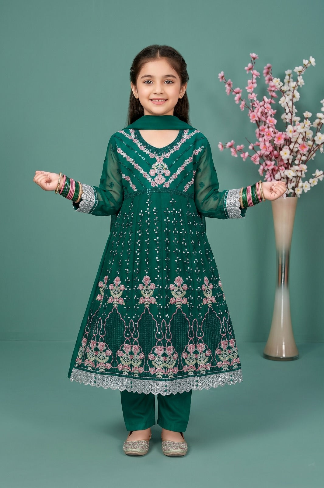Emaan Adeel Eshaal Chiffon Collection (ESH-09) | Mother-Daughter | Luxury Embroidered Pishwas Maxi | Pehnavaa Store