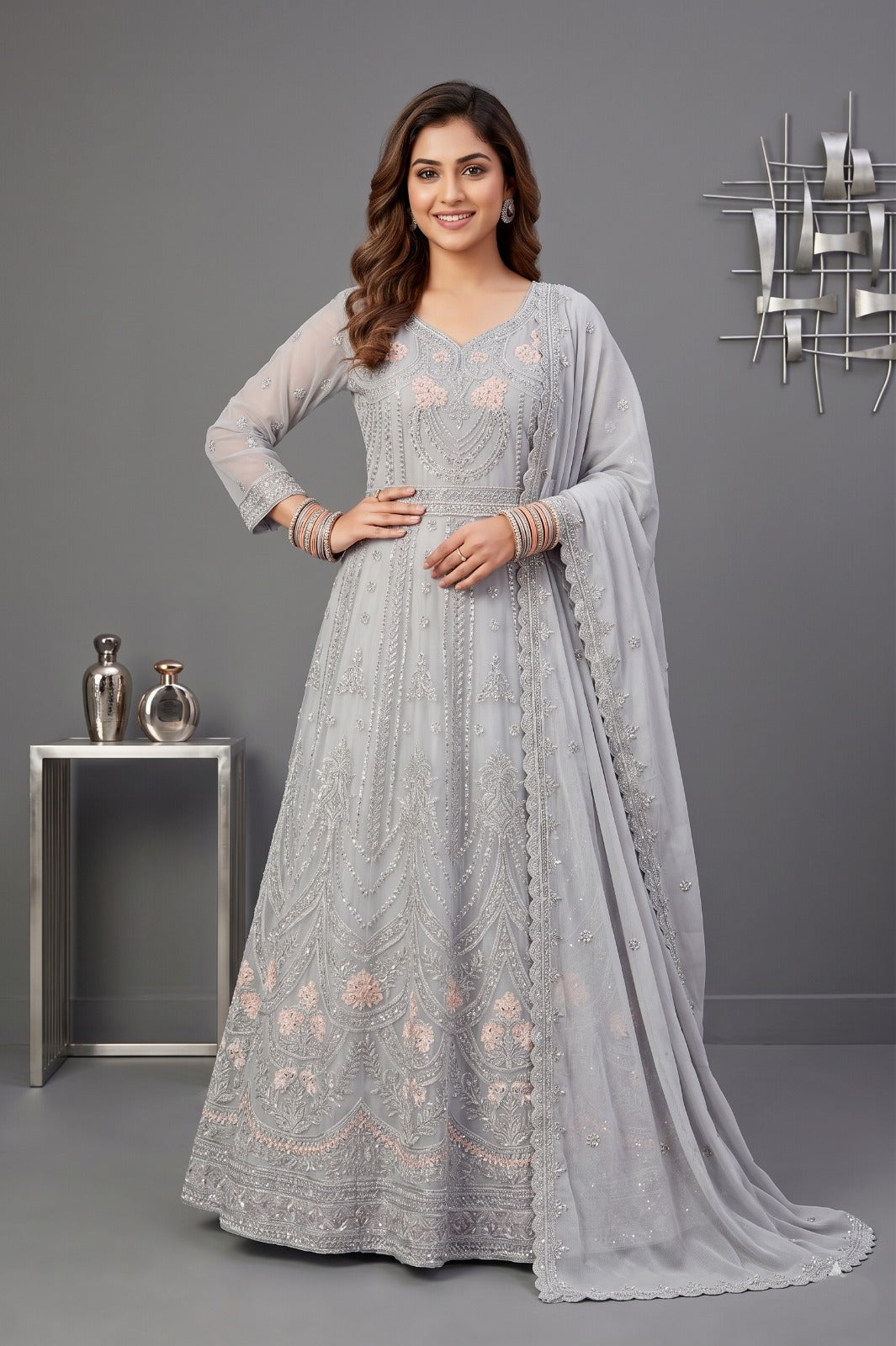 Emaan Adeel Eshaal Chiffon Collection (ESH-08) | Luxury Embroidered Pishwas Maxi | Pehnavaa Store