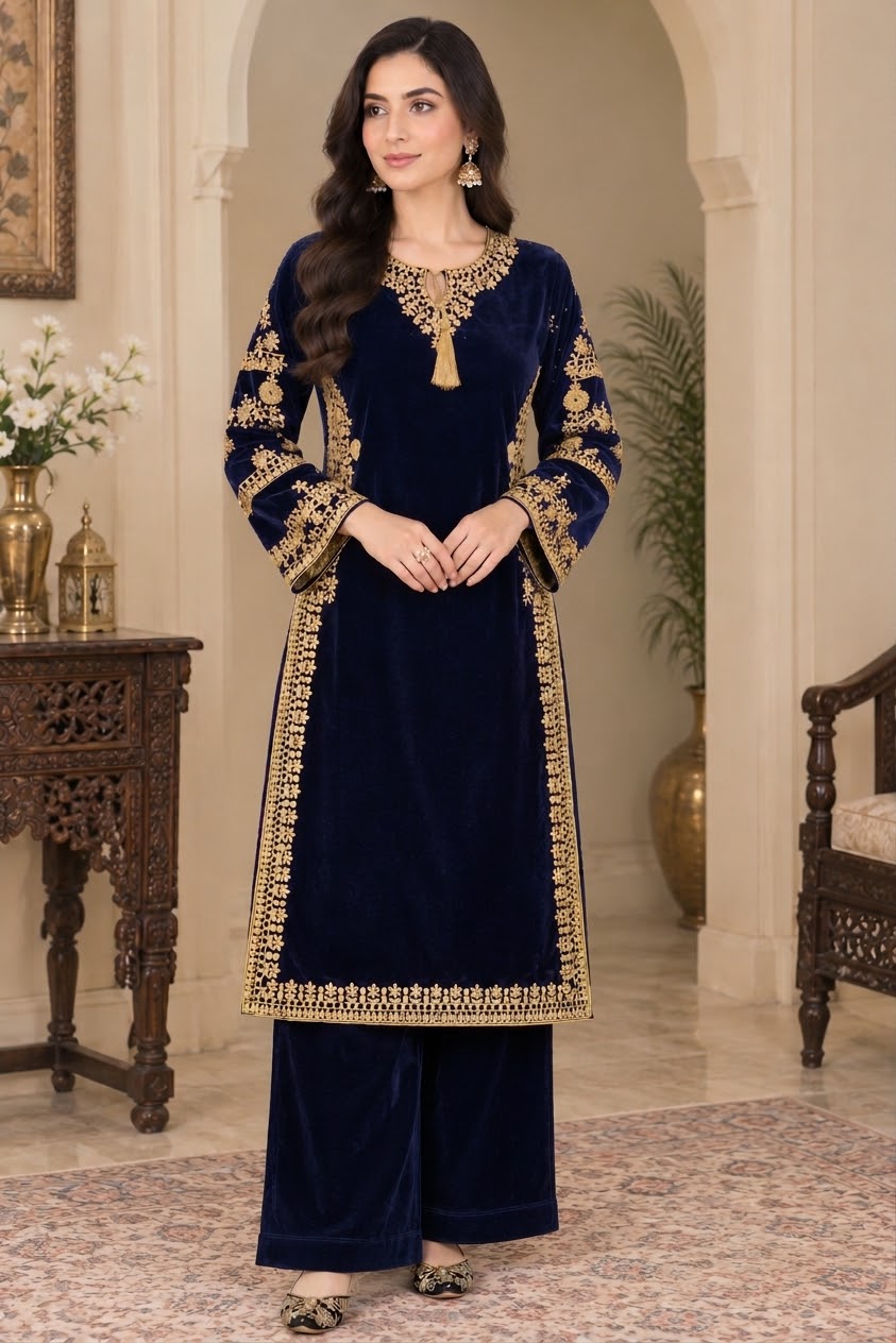 Walana F/B Velvet Tilla 2-Piece