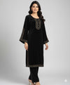 New Pocket style Winter Velvet Embroidered 2-Piece Suits