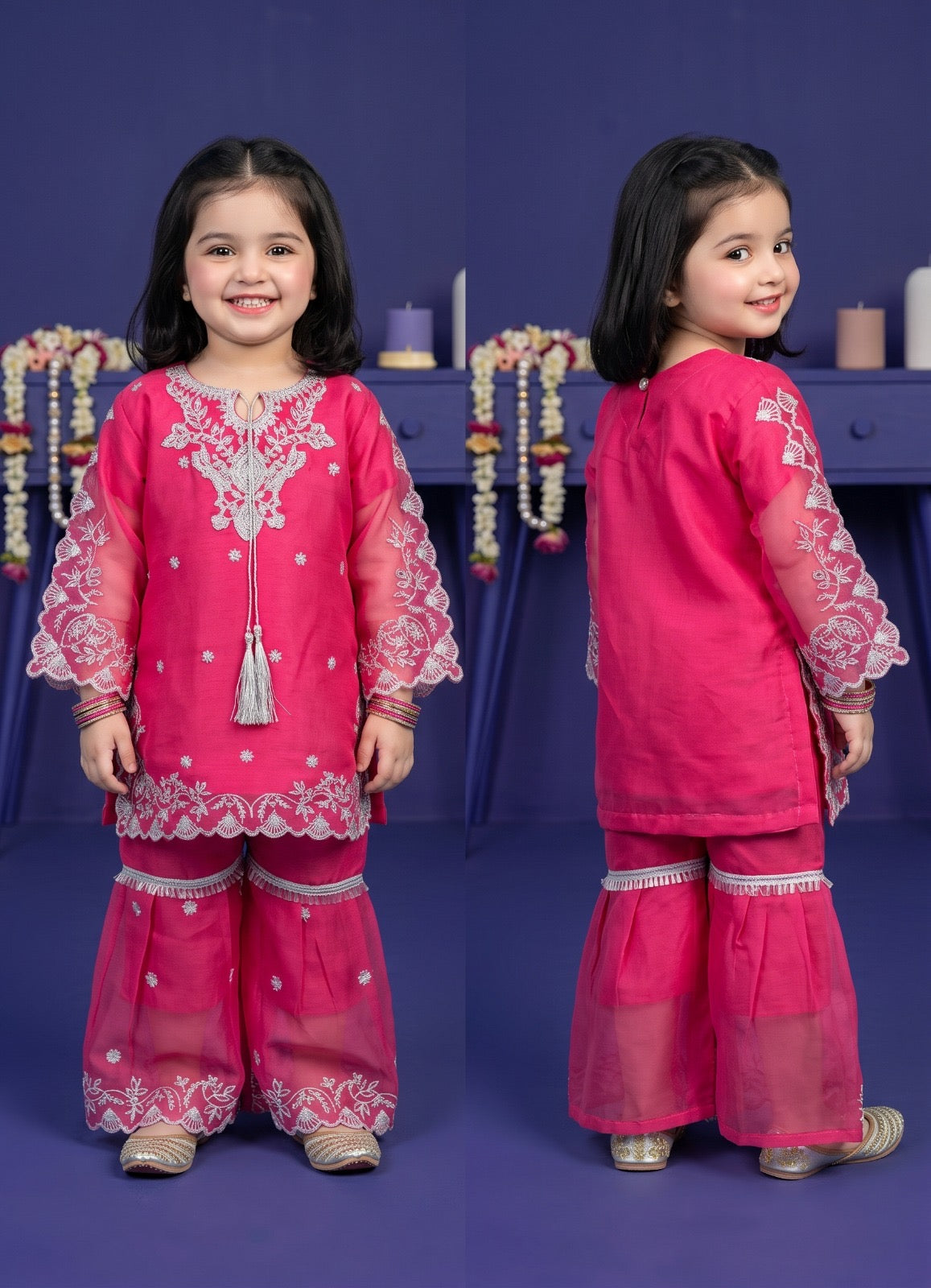 Chiffon cutwork Style Suit 3-Pcs