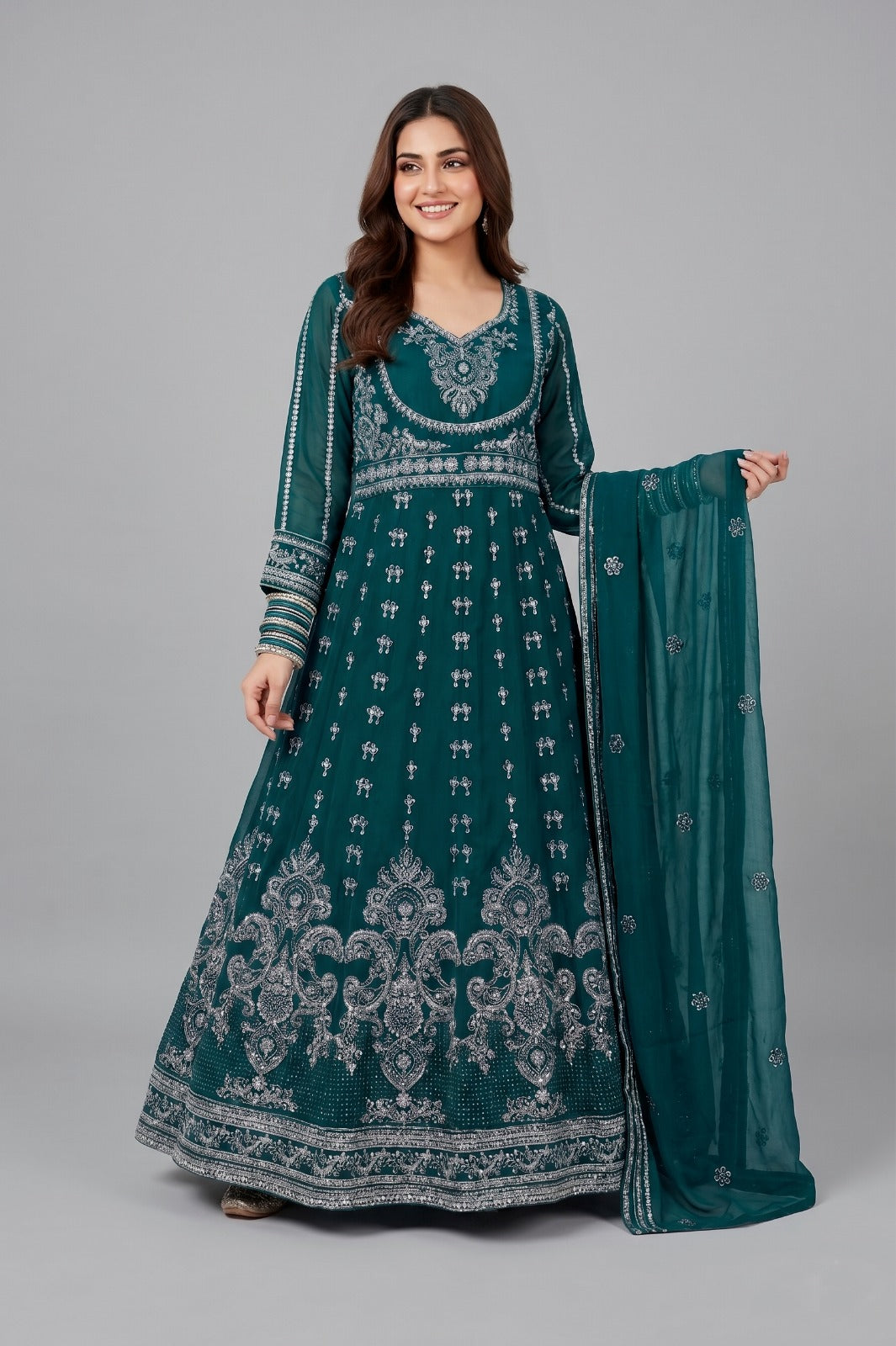 Emaan Adeel Eshaal Chiffon Collection (ESH-10) | Mother-Daughter | Luxury Embroidered Pishwas Maxi | Pehnavaa Store