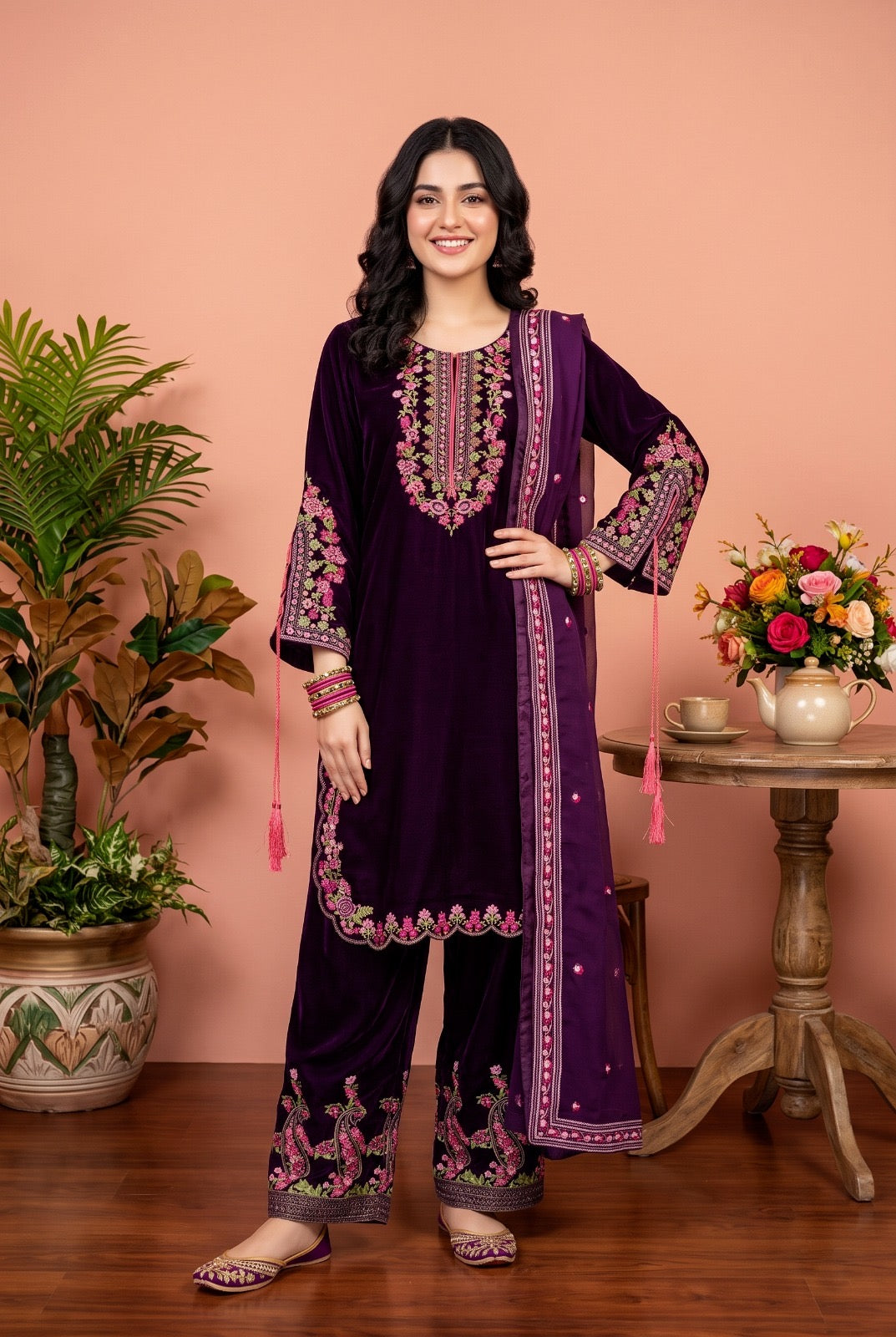 ✨STITCHED VELVET ELEGANCE — PEHNAVAA✨