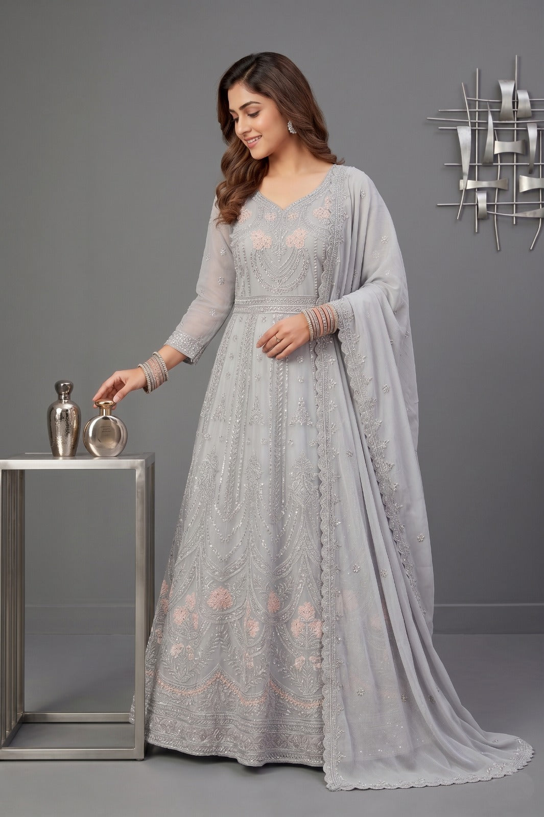 Emaan Adeel Eshaal Chiffon Collection (ESH-08) | Luxury Embroidered Pishwas Maxi | Pehnavaa Store