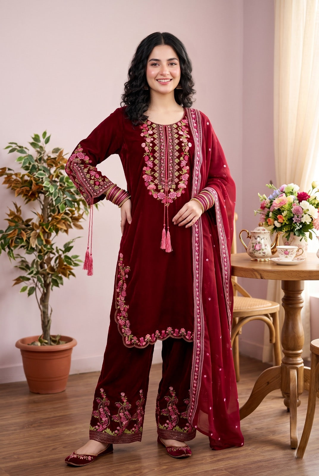 ✨STITCHED VELVET ELEGANCE — PEHNAVAA✨