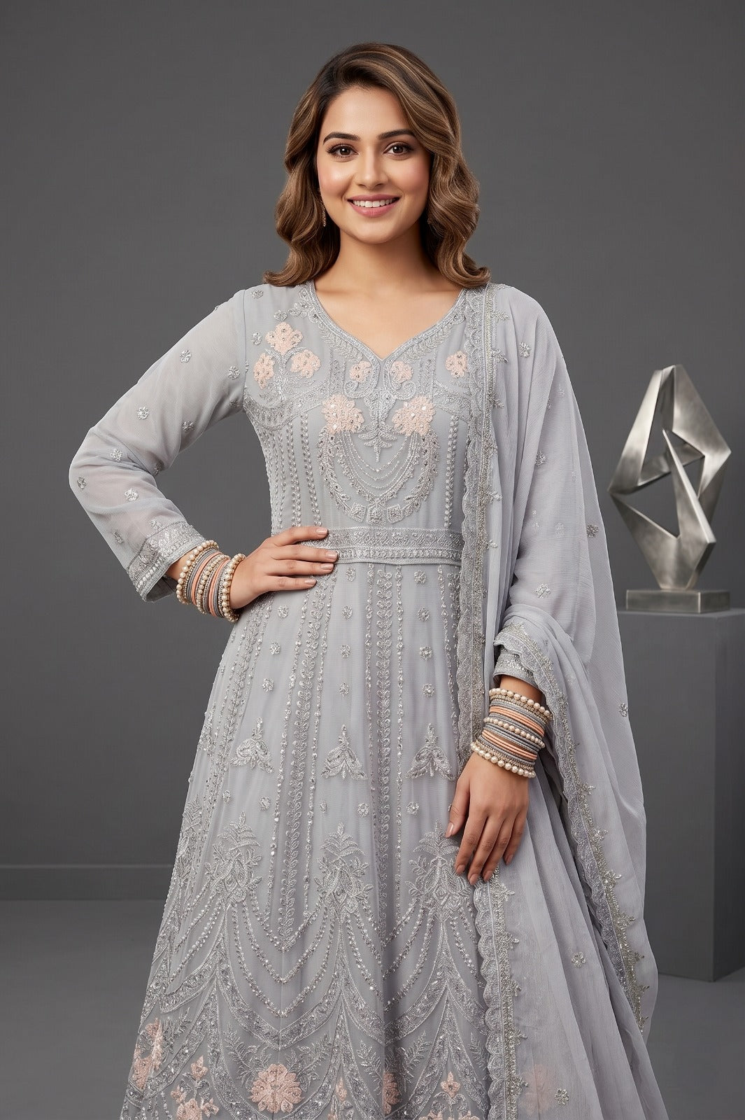 Emaan Adeel Eshaal Chiffon Collection (ESH-08) | Luxury Embroidered Pishwas Maxi | Pehnavaa Store