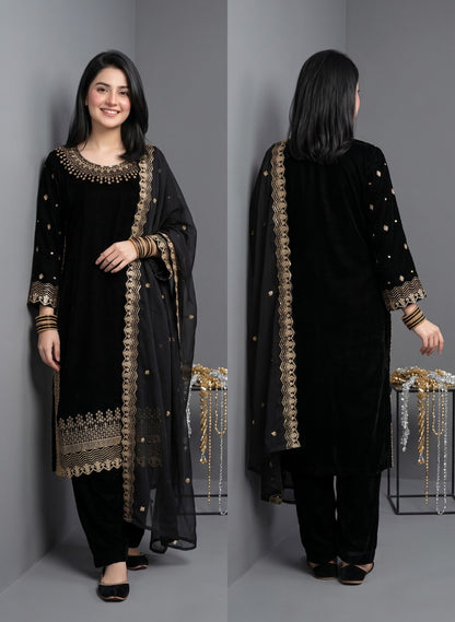 Nayab Velvet Embroidered 3-Piece