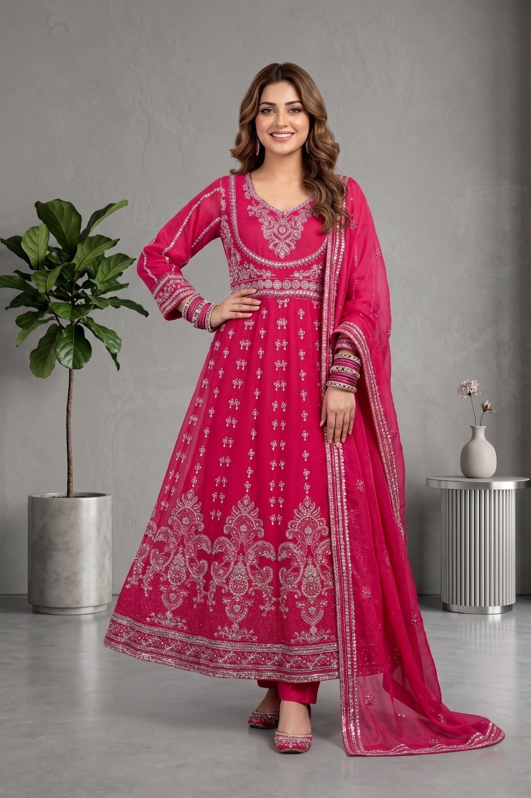 Emaan Adeel Eshaal Chiffon Collection (ESH-10) | Mother-Daughter | Luxury Embroidered Pishwas Maxi | Pehnavaa Store