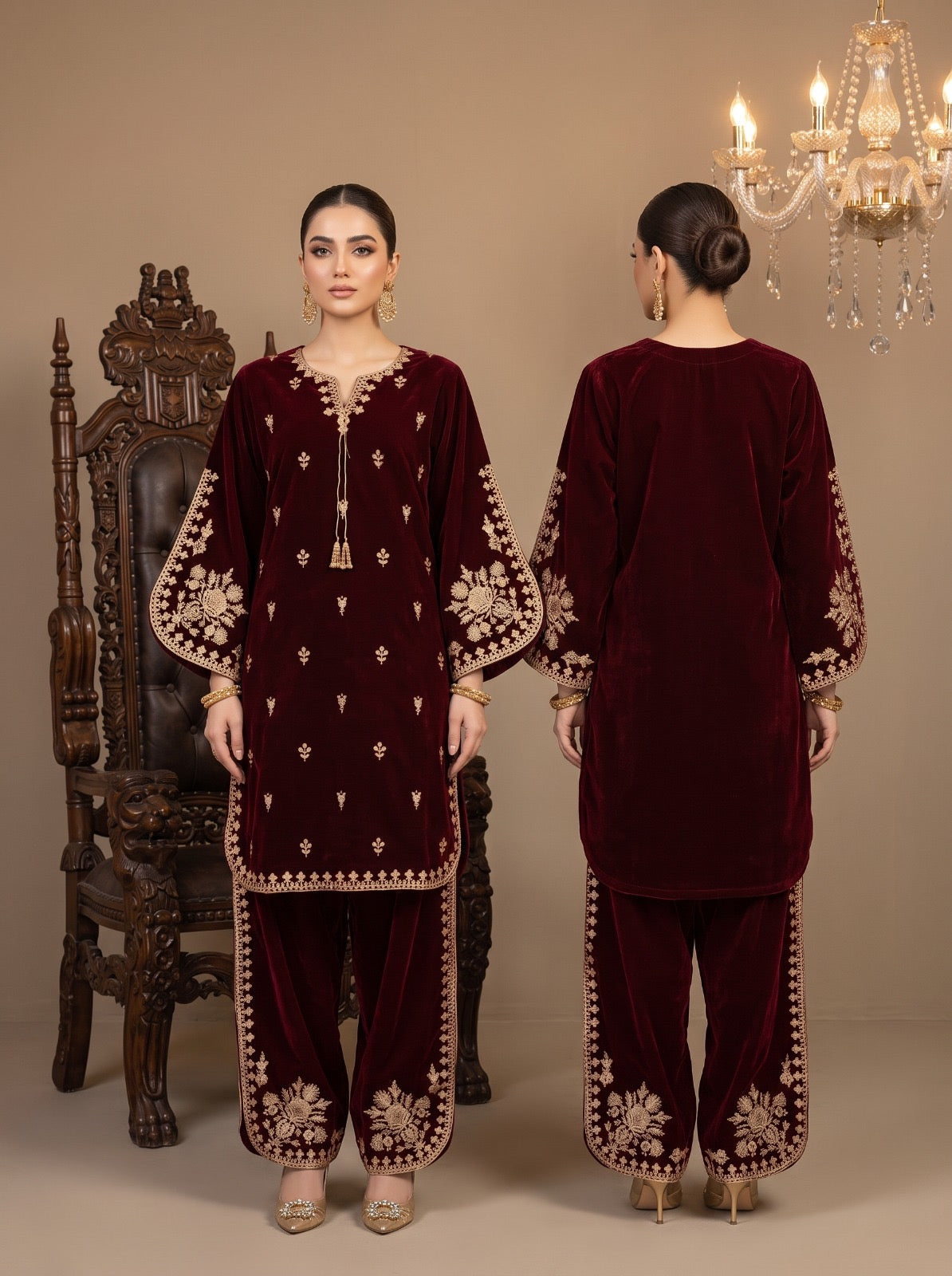 Sahar Velvet Tilla 2-Piece