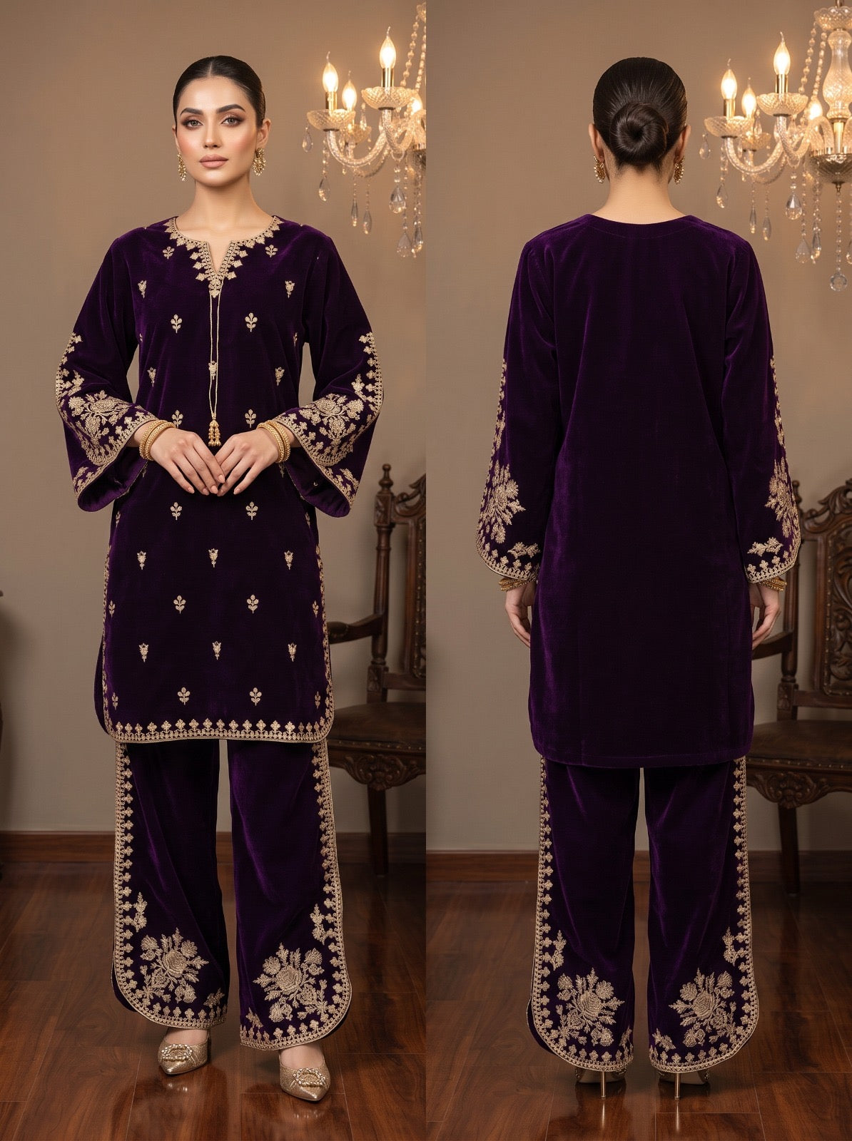 Sahar Velvet Tilla 2-Piece