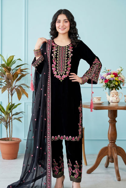 ✨STITCHED VELVET ELEGANCE — PEHNAVAA✨