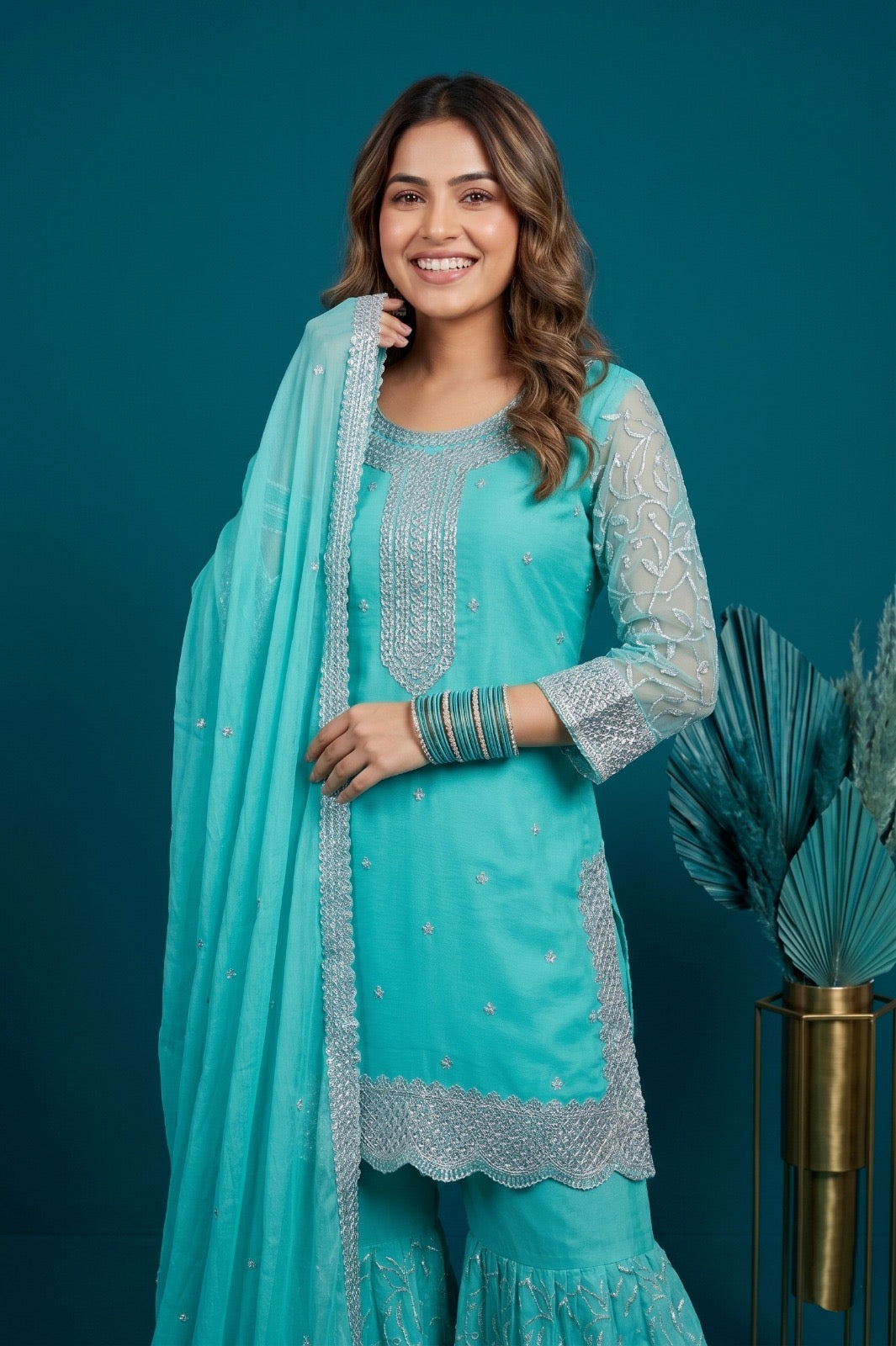 Premium Crinkle Chiffon 3-Pcs Stitched Dress