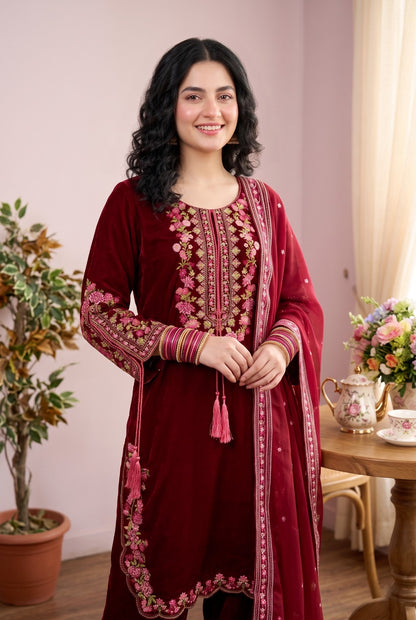 ✨STITCHED VELVET ELEGANCE — PEHNAVAA✨