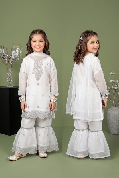 Fancy Girls Silk Sharara 3-Piece