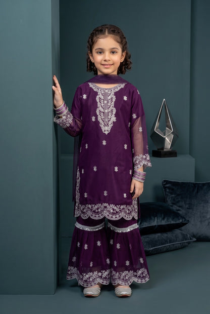 Fancy Girls Silk Sharara 3-Piece