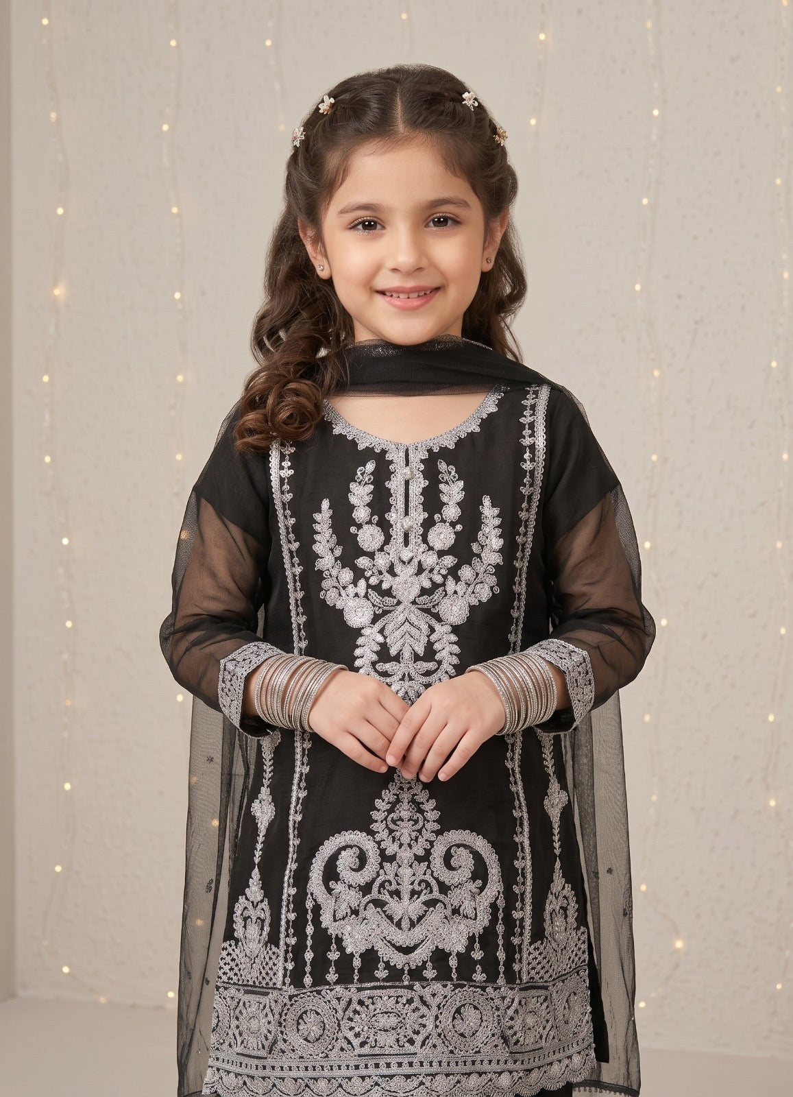 ✨ Elegant Chiffon Embroidered Kids Dress | Perfect for Your Little Princess 👑💖 ✨
