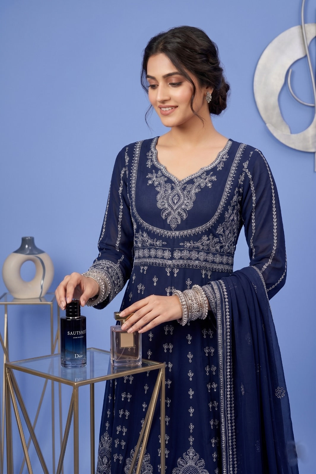 Emaan Adeel Eshaal Chiffon Collection (ESH-10) | Mother-Daughter | Luxury Embroidered Pishwas Maxi | Pehnavaa Store