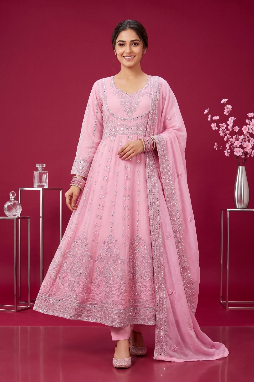 Emaan Adeel Eshaal Chiffon Collection (ESH-10) | Mother-Daughter | Luxury Embroidered Pishwas Maxi | Pehnavaa Store