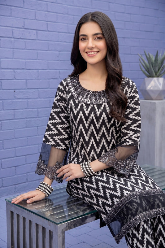 Premium Summer Printed Lawn 3-Piece Suit (Shirt, Trouser & Dupatta) | Zig Zag Style | Pehnavaa Store
