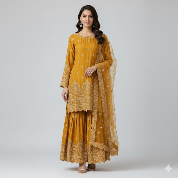 FANCY STITCHED GARARA STYLE 3-PC SUIT
