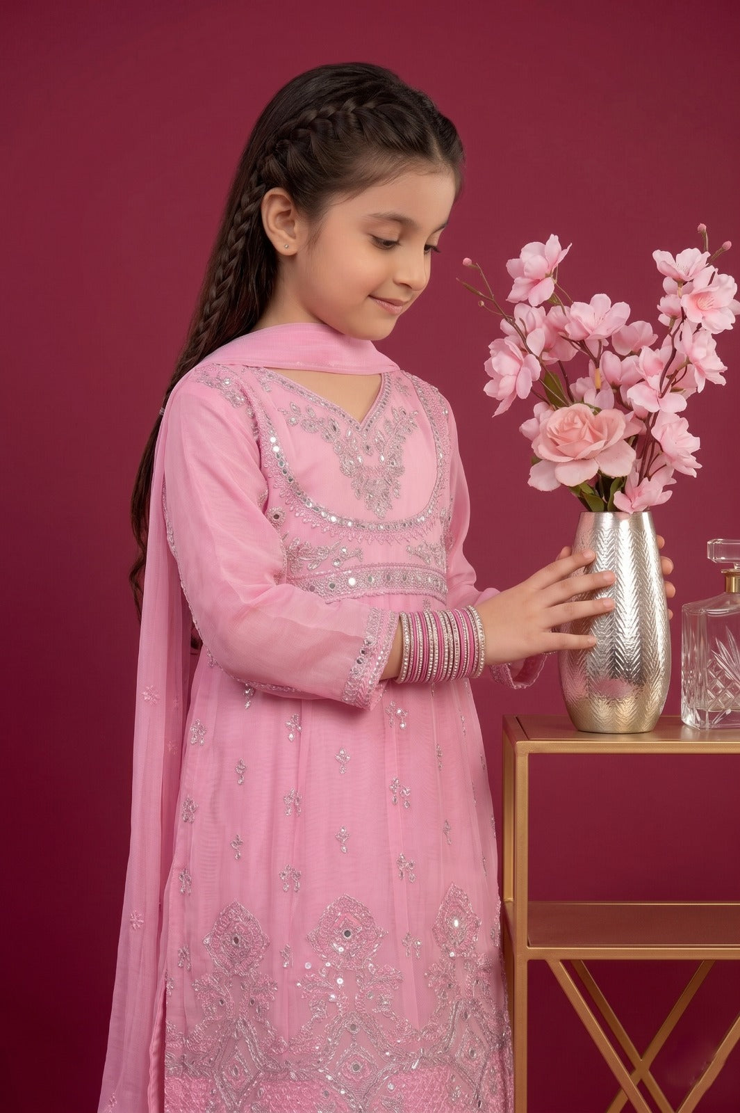Emaan Adeel Eshaal Chiffon Collection (ESH-10) | Mother-Daughter | Luxury Embroidered Pishwas Maxi | Pehnavaa Store