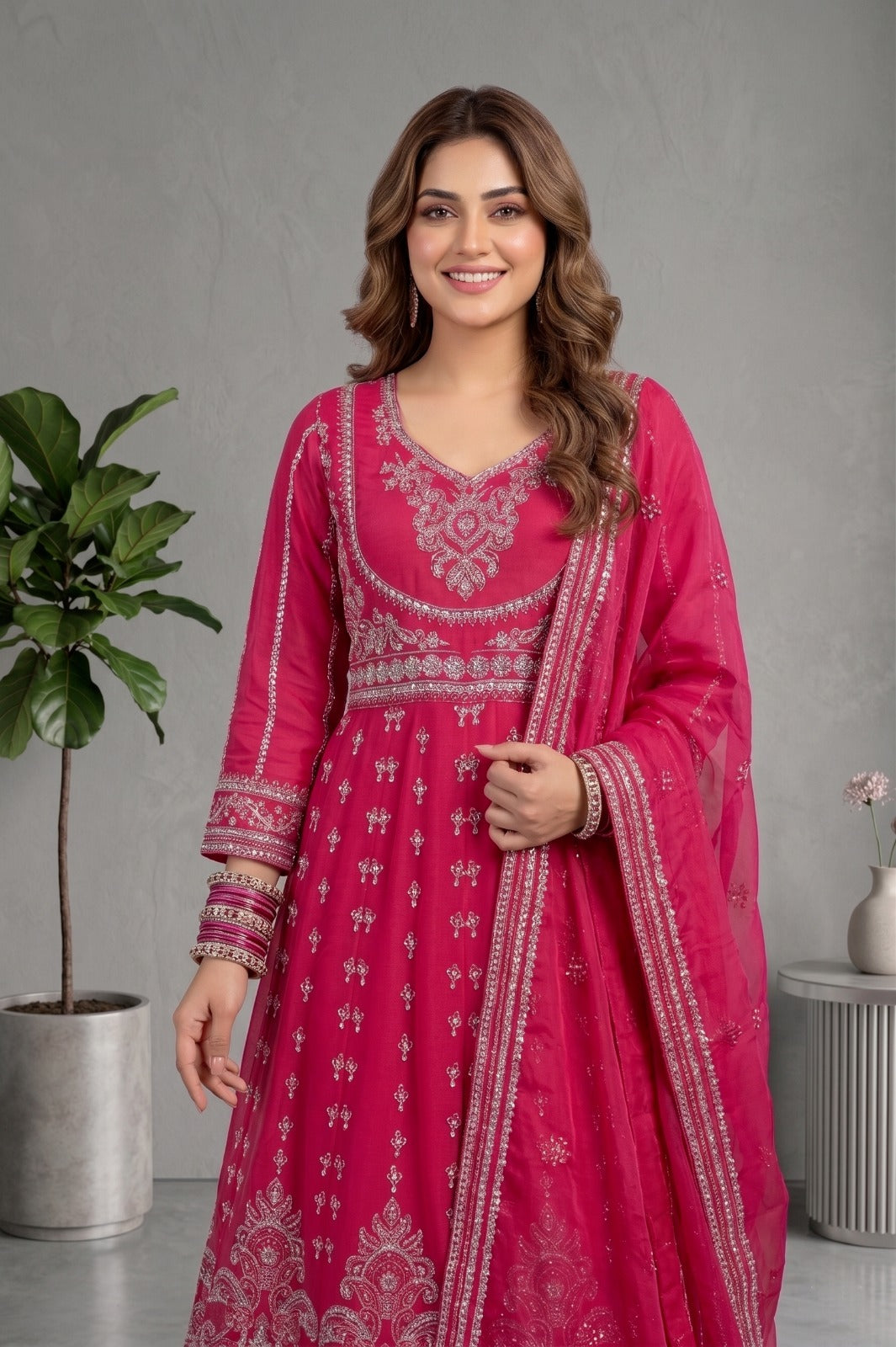 Emaan Adeel Eshaal Chiffon Collection (ESH-10) | Mother-Daughter | Luxury Embroidered Pishwas Maxi | Pehnavaa Store