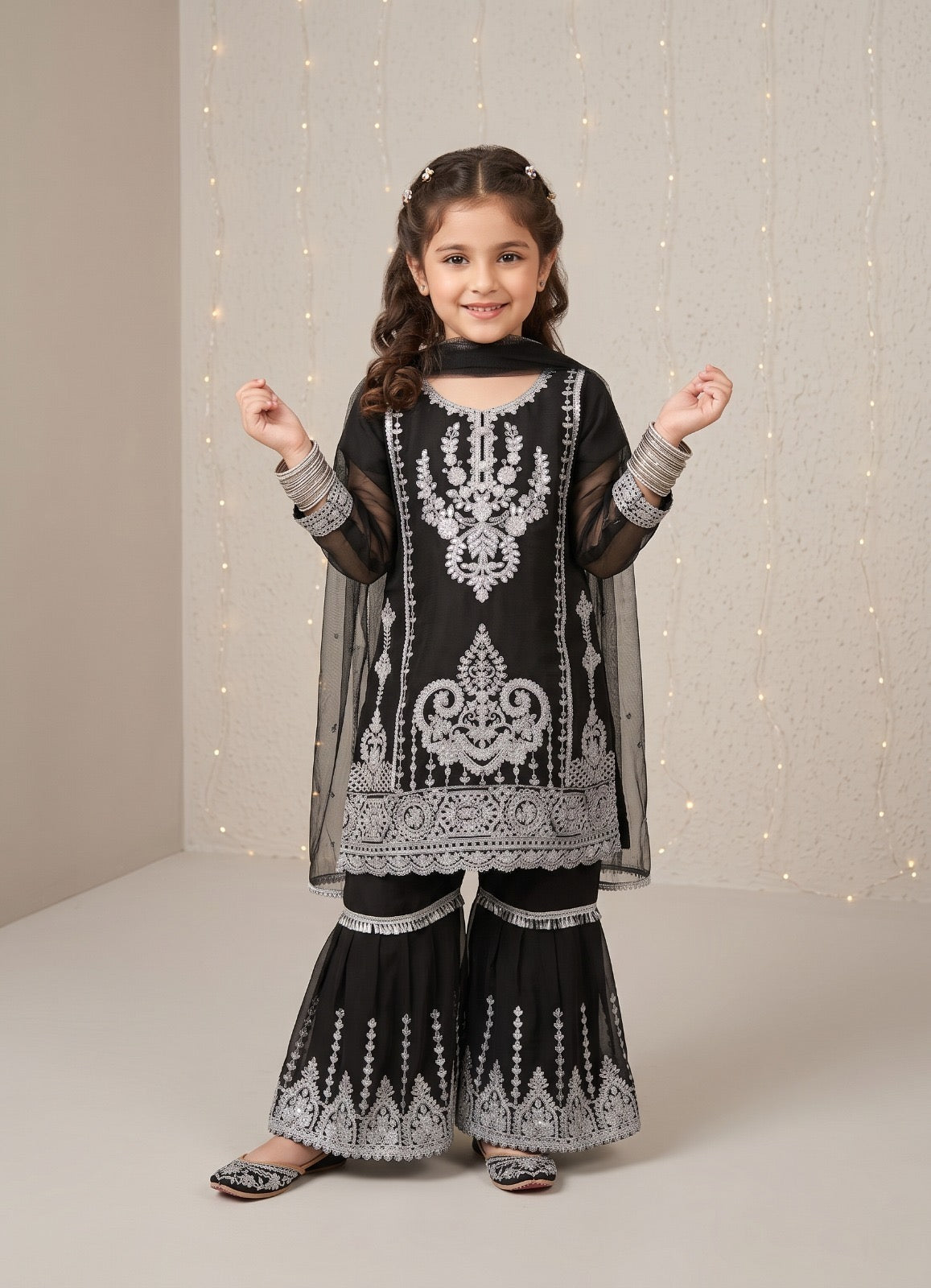 ✨ Elegant Chiffon Embroidered Kids Dress | Perfect for Your Little Princess 👑💖 ✨