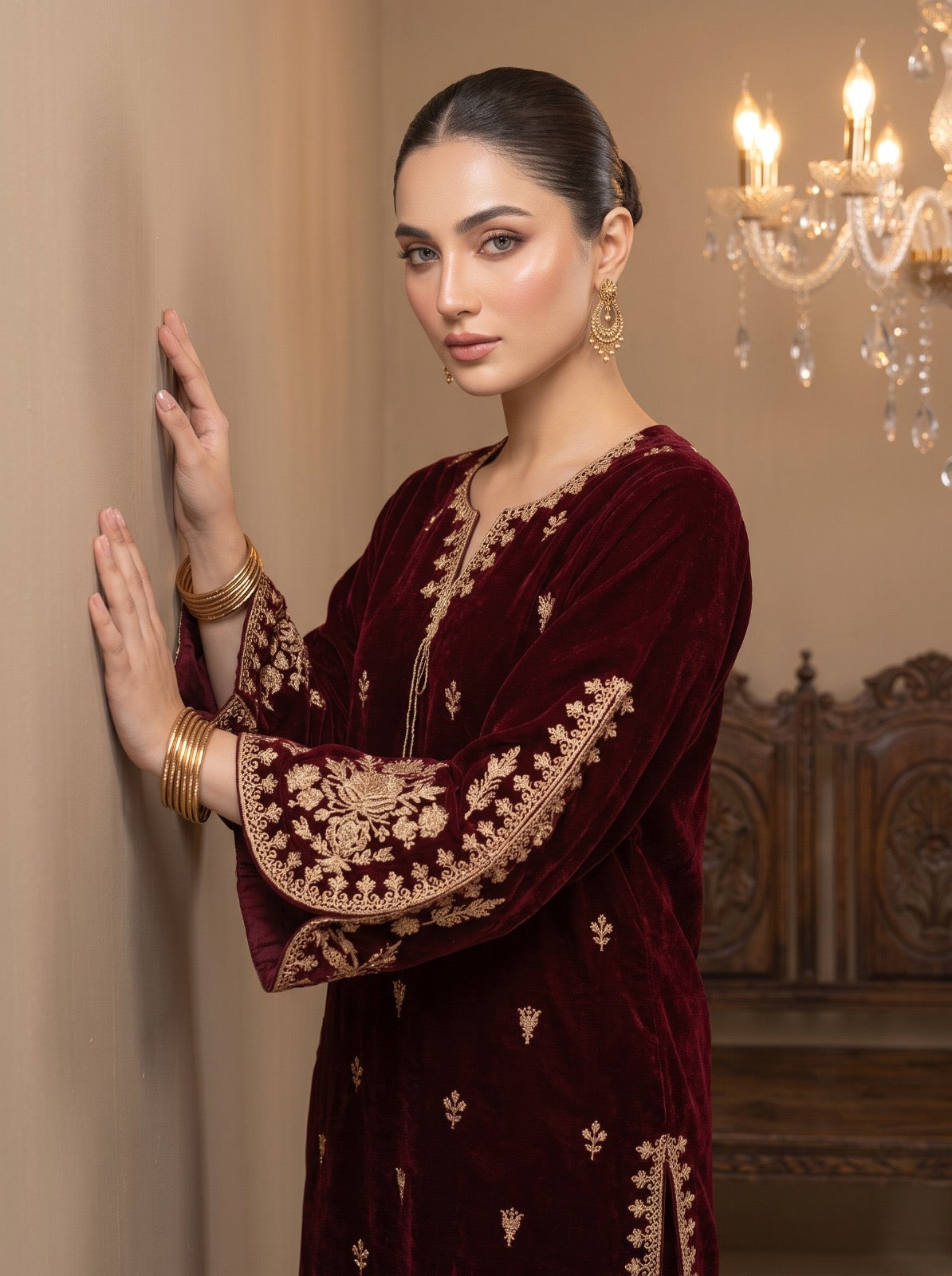 Sahar Velvet Tilla 2-Piece