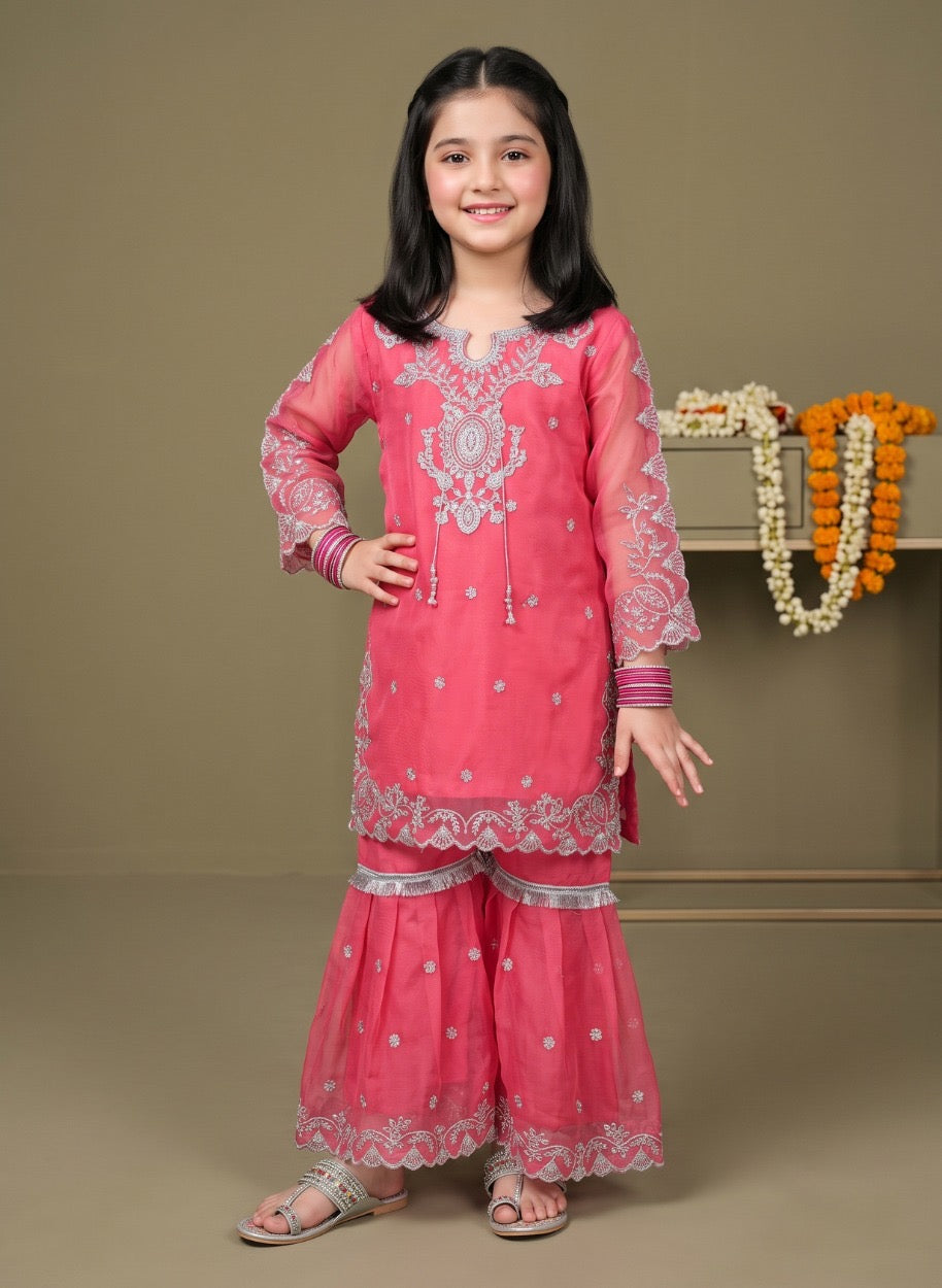 Chiffon cutwork Style Suit 3-Pcs